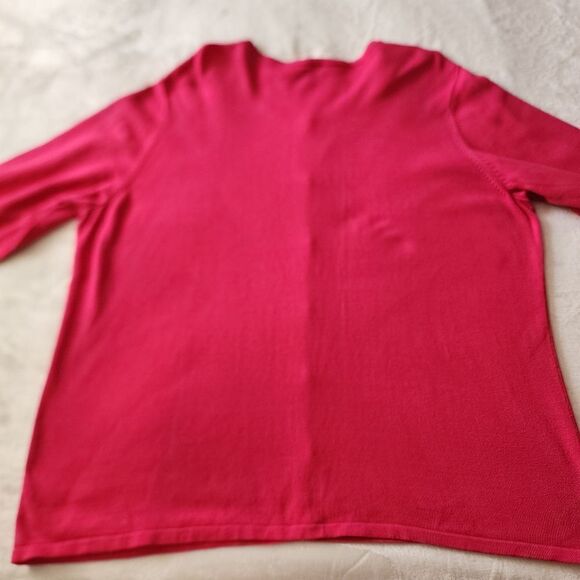Quacker Factory Plus Size 2X Dark Pink Cardigan Embellished Long Sleeve - Picture 10 of 10